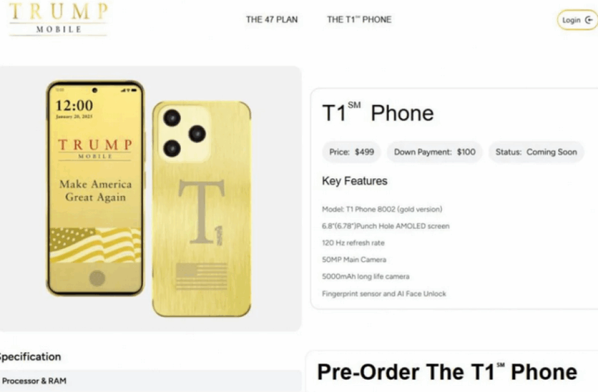 Трамп представив свій смартфон у золотому чохлі