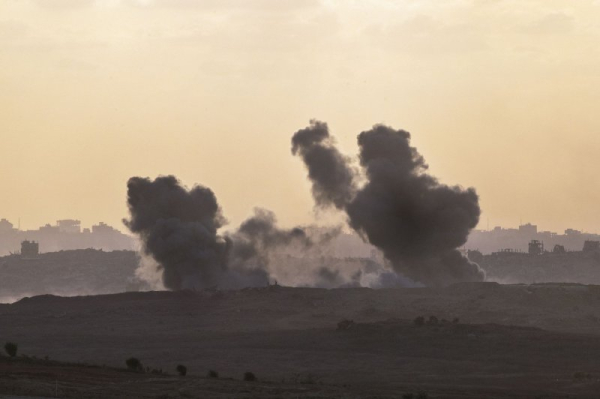 The Israeli Air Force targets Hamas infrastructure in the northern Gaza Strip on Friday amid a continued offensive against Hamas positions in Gaza City. Photo by Jim Hollander/UPI