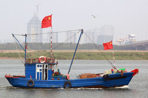 A Chinese fishing boat heads out to sea from the coastal port in Binhai in July 2014. Two tropical depressions in the West Pacific could affect the northern Philippines, southern Taiwan, southern China and Hong Kong soon. The first is forecast to strengthen as it enters the South China Sea and could reach tropical storm intensity by Thursday. File Photo by Stephen Shaver/UPI