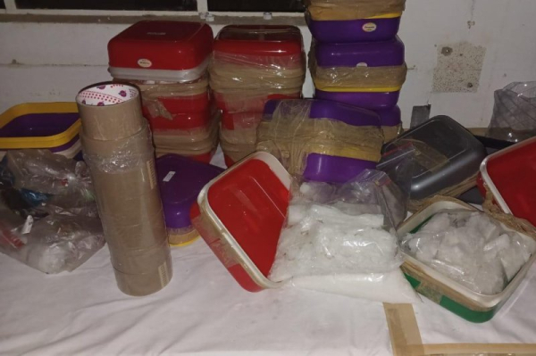 Police in South Africa have seized crystal methamphetamine worth around $20 million at a lab on a rural property. Photo courtesy of the South African Police Service