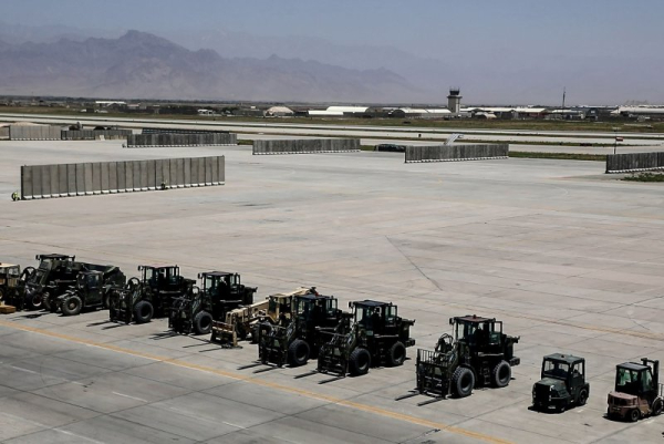 Shows the Bagram Airfield base after all U.S. and NATO forces evacuated in Parwan province, eastern Afghanistan on Thursday on July 8, 2021. President Donald Trump has said that the United States is seeking to regain control of the facility. File Photo by Ezatullah Alidost/ UPI