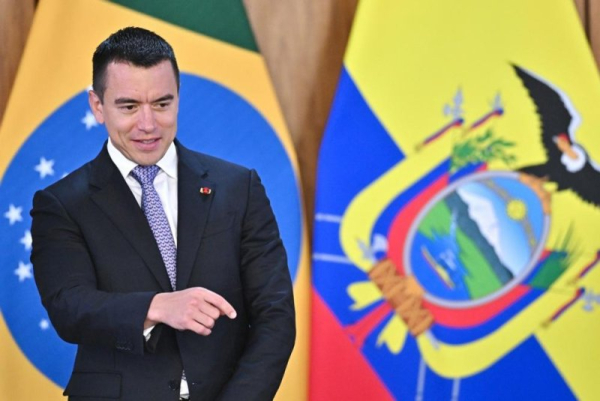 Ecuador President Daniel Noboa said Ecuadorians will set the rules for a “new Ecuador” and accused traditional political structures of blocking reforms needed to strengthen his security policy. Photo by Andre Borges/EPA