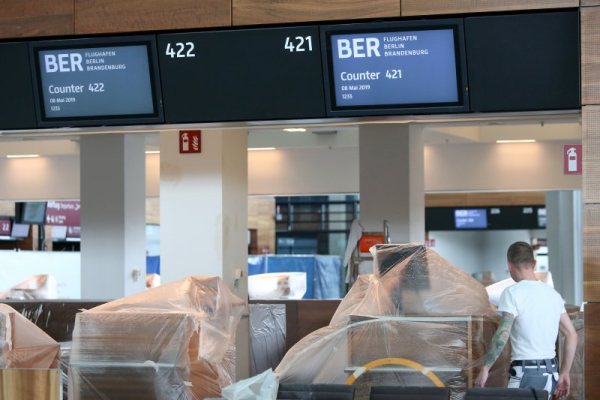 Berlin-Brandenburg International Airport in Berlin, Germany, was among four airports across Europe working to restore normal operations on Monday in the wake of a malicious ransomware attack that crippled critical IT systems used to check in and board passengers. File Photo by Adam Berry/EPA-EFE