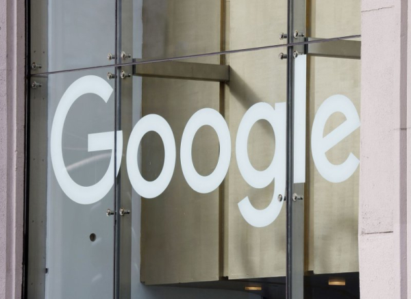 The Google brand logo hangs above the entrance to the Google Building, formerly known as Union Inland Terminal, on Friday, January 20, 2023 in New York City. The Google parent company Alphabet is eliminating about 12,000 jobs or 6% of the company workforce. Photo by John Angelillo/UPI