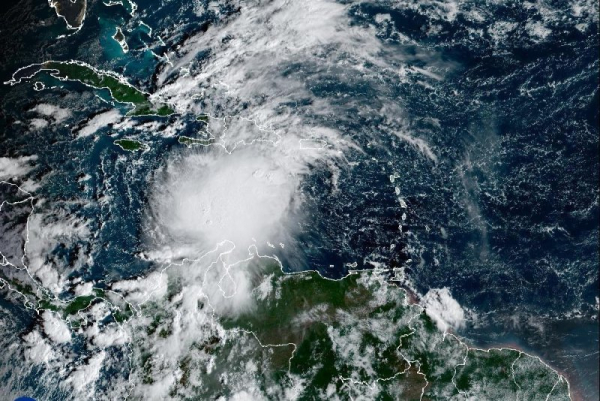 Tropical Storm Melissa was expected to strengthen into a hurricane Monday. Photo courtesy of NOAA
