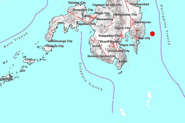 A 7.5-magnitude earthquake struck Friday morning off the southeastern coast of the Philippines. Photo courtesy of Philippine Institute of Volcanology and Seismology/Release