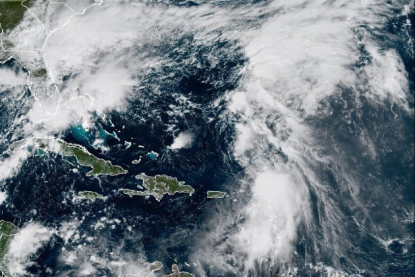 Tropical Storm Jerry was just north of the Leeward Islands on Friday. Photo courtesy of the NOAA