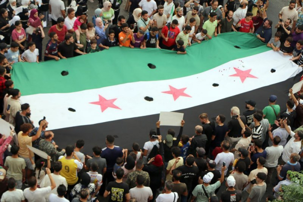 A rally was held in Damascus in support of Syria's interim government and to condemn Israel's intervention following recent clashes between Syrian government forces and Druze militias in the southern city in July. Officials are electing new members of Parliament on Sunday. Photo by Syrian Arab News Agency (SANA)/UPI