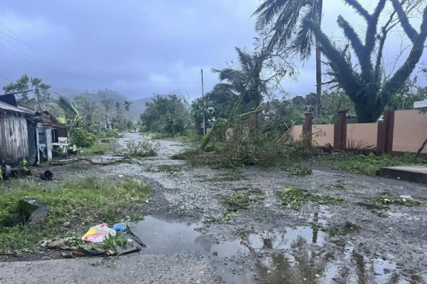 Typhoon Fung-Wong struck Dinapigue municipality in Isabela province of northern Philippines late Sunday. Photo by Dinapigue Municipal Disaster Risk Reduction and Management Office/EPA