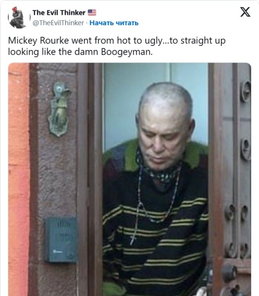 Не впізнати: Міккі Рурка помітили біля власного помешкання 5