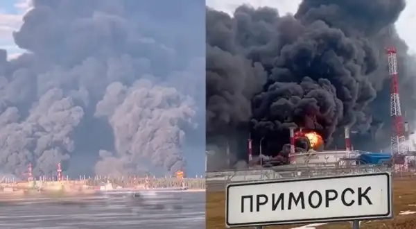 Нафтопровід Росії було атаковано дронами поблизу морського порту Приморськ 3